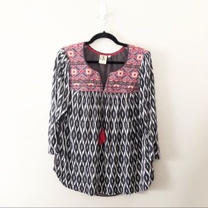 Anthropologie One September Palambra Tassel Top